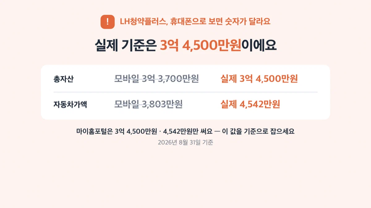 휴대폰 화면에 다른 숫자가 뜨는 것을 경고하는 카드