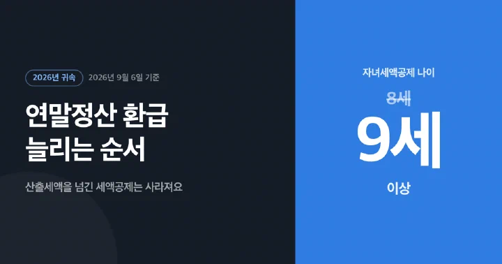 2026년 귀속 연말정산 환급 늘리는 순서를 알리는 대표 이미지