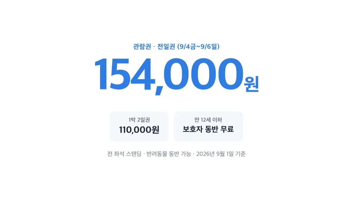 전일권 관람권 가격 154,000원